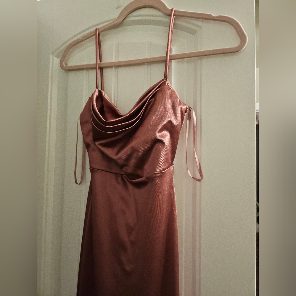 Rose Gold Slit Dress